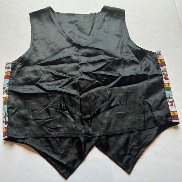 Women's Nutcracker Holiday Vest Light Weight Black Multi Snowmen Size Large - Picture 2 of 6